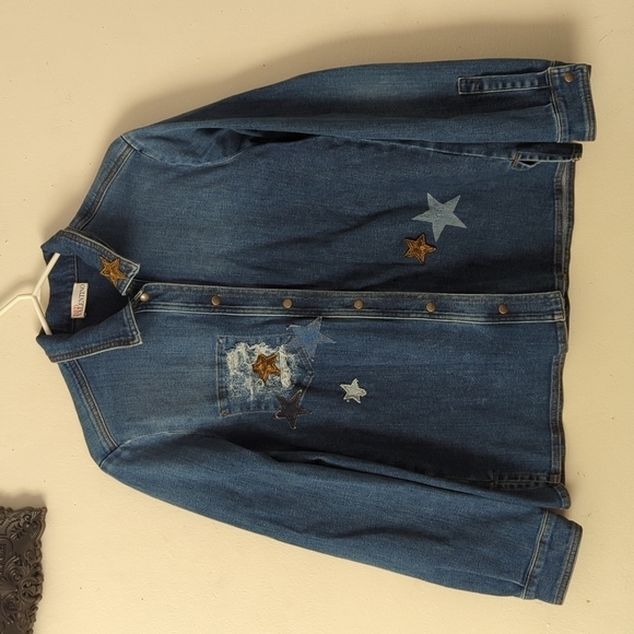 Red Valentino Star Embellished Denim Jacket - Picture 5 of 15
